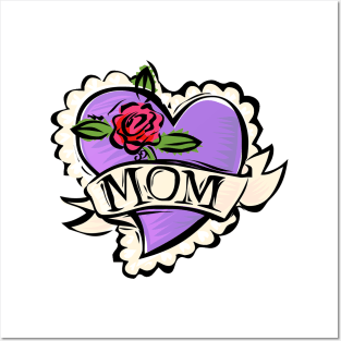 Mom Love Heart Posters and Art